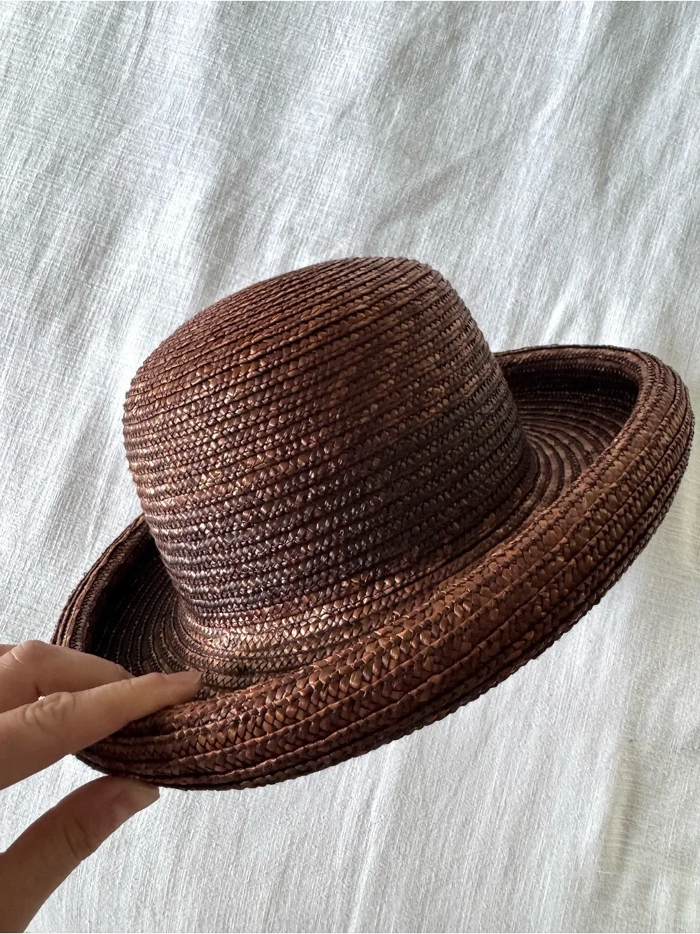 Woven Straw Bowler Hat